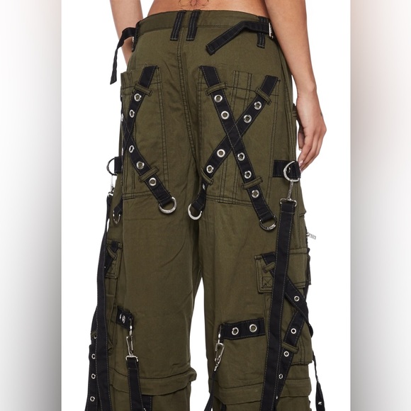 TRIPP NYC✖️X-STRAP ZIP OFF PANTS- GREEN SMALL - Picture 5 of 8